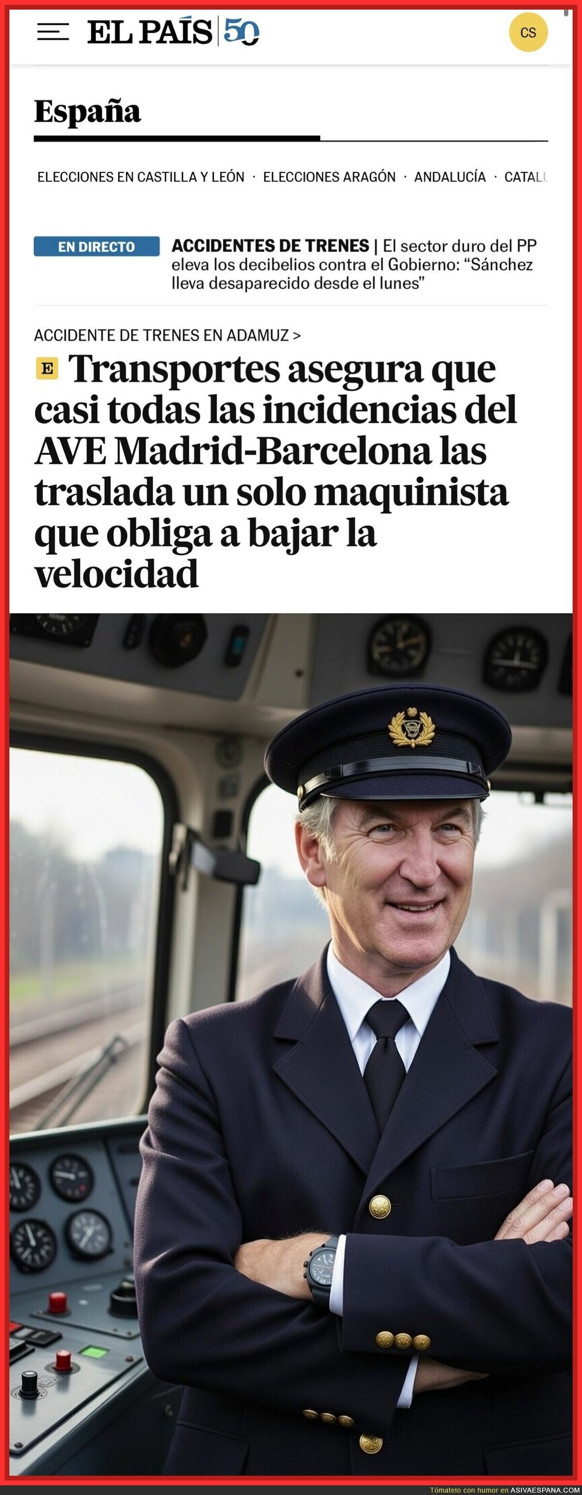 Localizamos al maquinista que se queja a diario