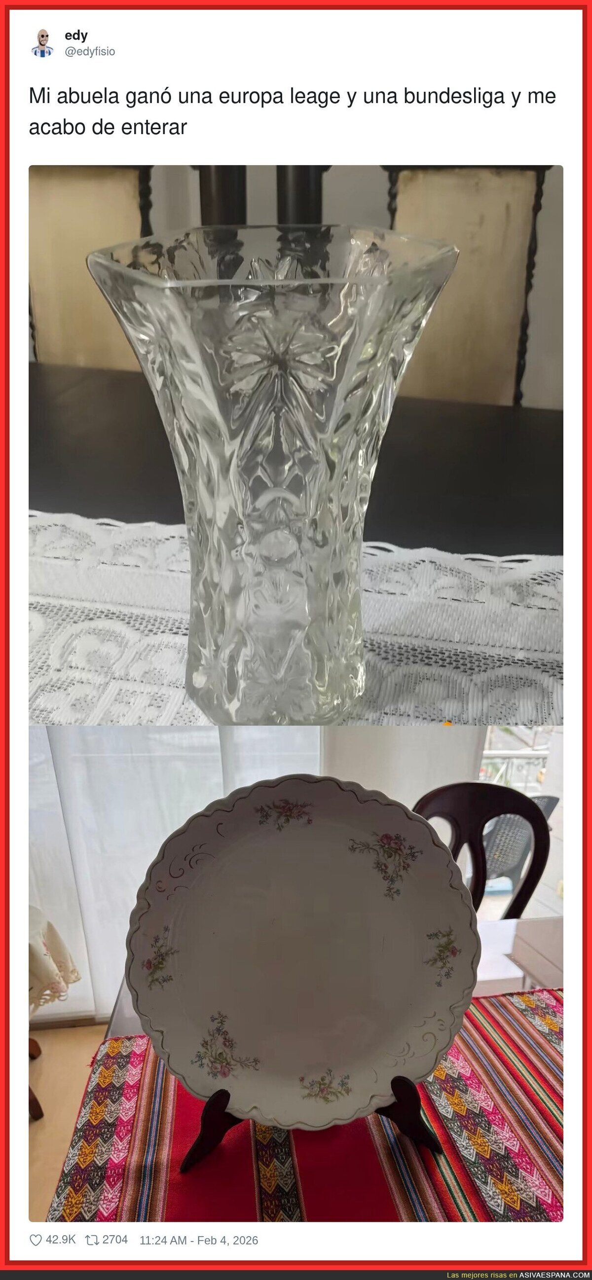 Luego por qué en Navidad no podemos usar “los trofeos” y hay que comer en platos del IKEA