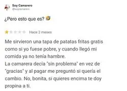 Fue a comer y sali&oacute; con un m&aacute;ster en quejarse