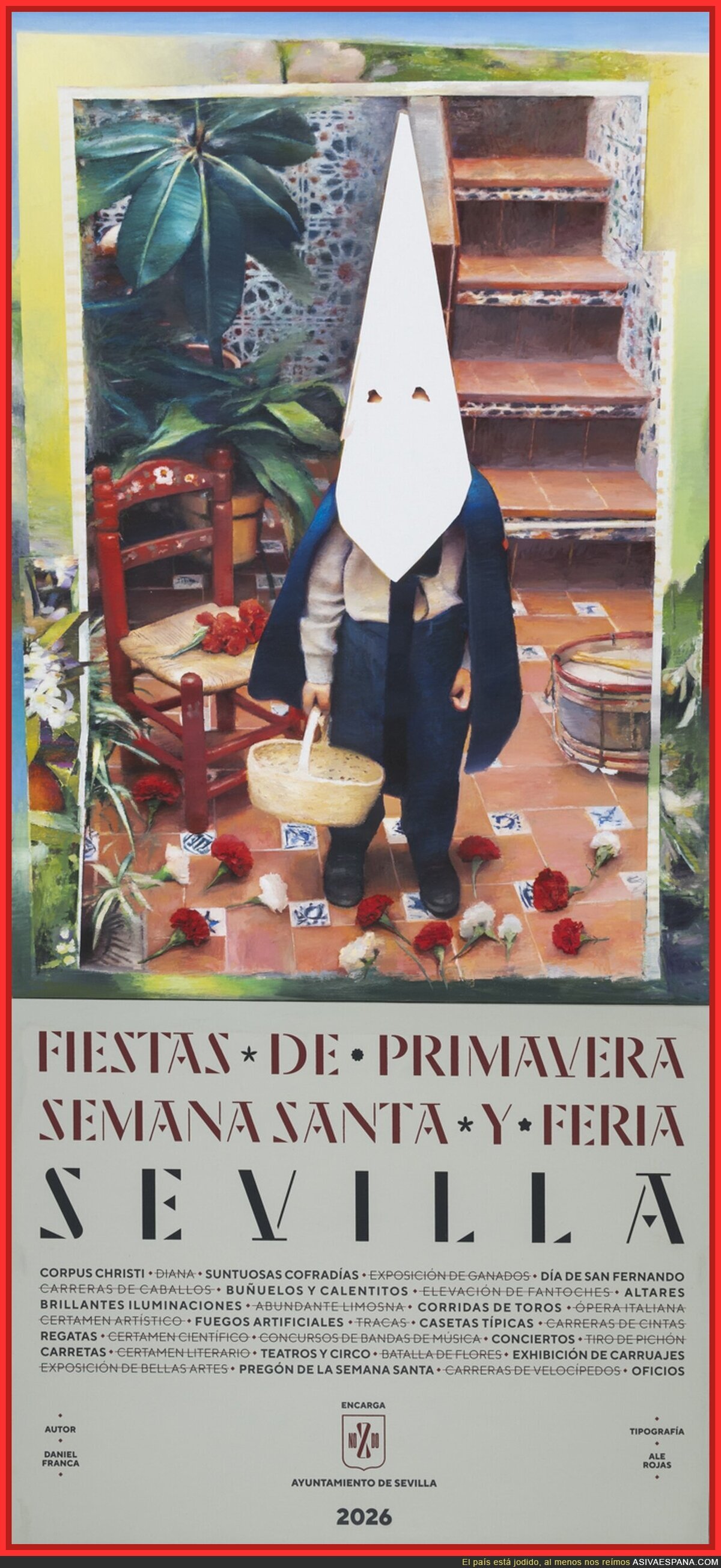 Cartel de las FIESTAS DE PRIMAVERA de Sevilla 2026, m&aacute;s creepy no lo ten&iacute;an