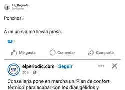 Plan de confort t&eacute;rmico: poncho y a estudiar, que la calefacci&oacute;n es cara