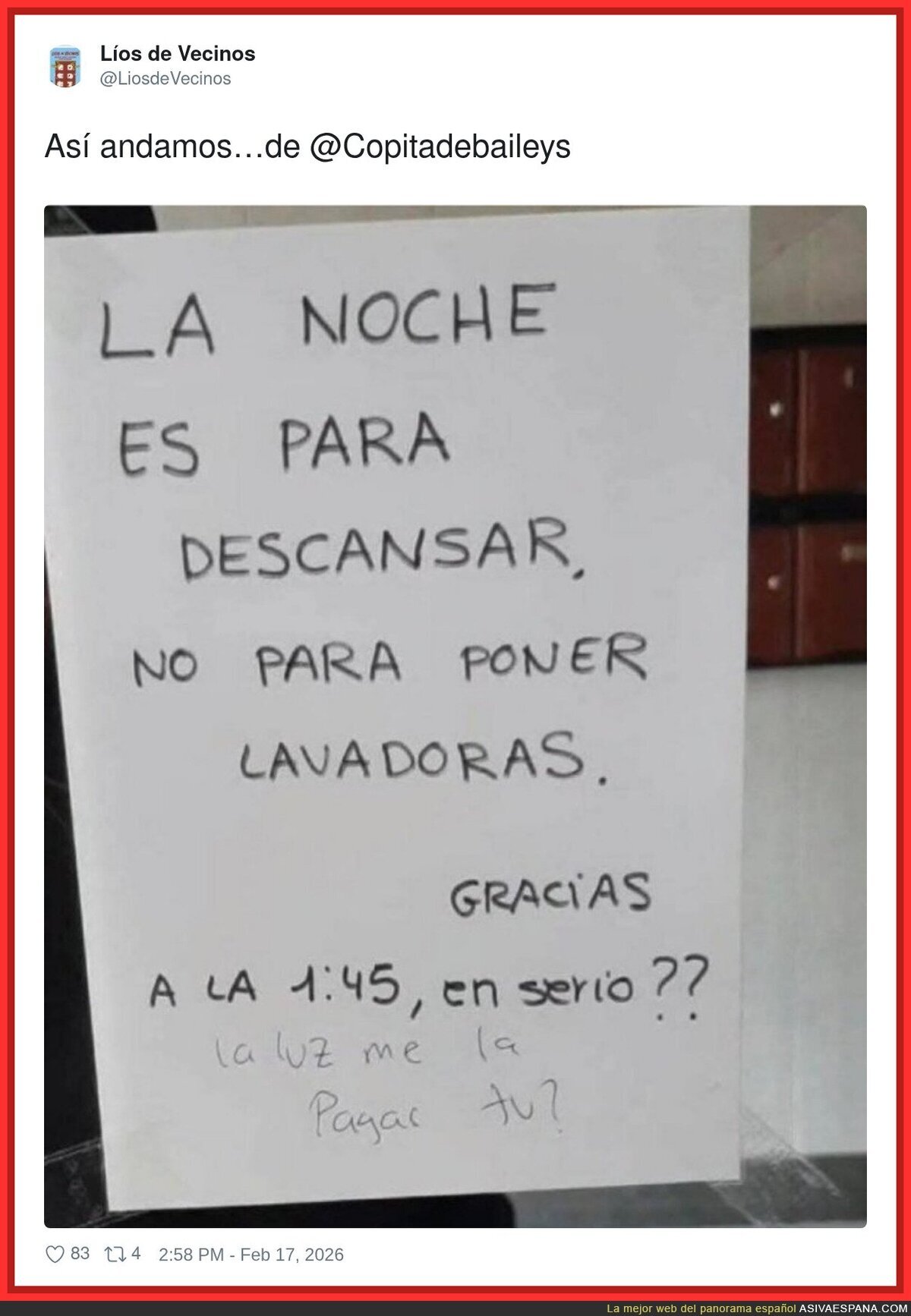 Horario valle: t&uacute; duermes, yo centrifugo