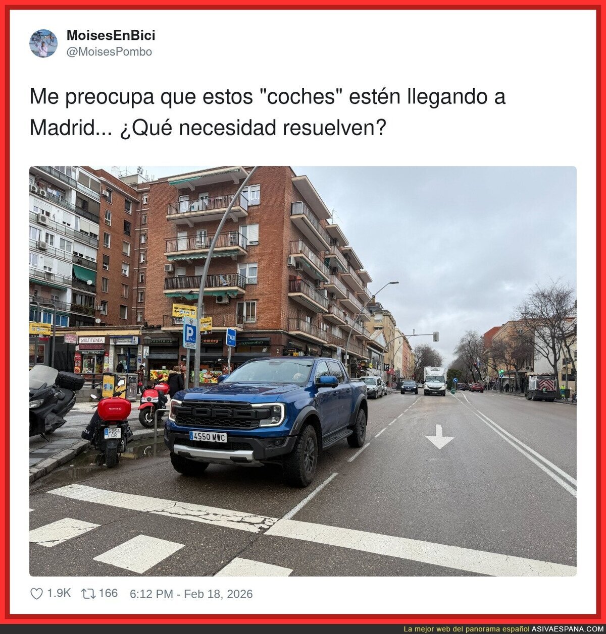 Necesidad: aparcar en doble fila sin sentirte culpable, que para algo mide dos carriles