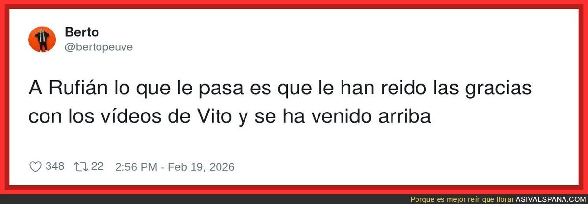Le han re&iacute;do dos v&iacute;deos y ya va por la vida como si hubiera inventado el fuego