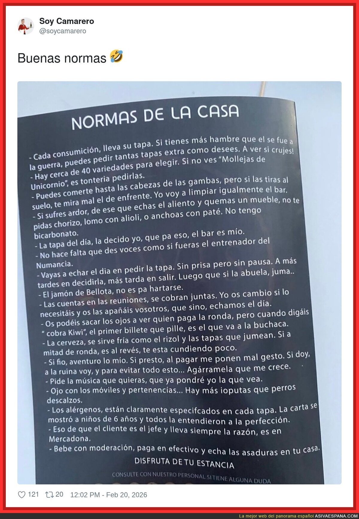 Vine a tomarme una caña y me han dado el BOE con aceitunas