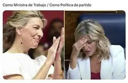 Cuando eres ministra: ??? / Cuando te toca currar: ay no, qu&eacute; pereza
