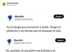 Nivel de privilegio: &ldquo;no soy pobre, soy jubilada y ex funcionaria&rdquo;