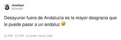 Te pides una tostada fuera de Andaluc&iacute;a y te traen la mitad pagando el doble