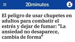 Dejar de fumar: s&iacute;. Cambiar el vicio por ir por la vida con un chupete: tambi&eacute;n