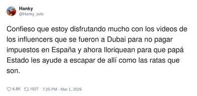 A los que se fueron a Dubai porque aqu&iacute; les "bombardeaban" a impuestos