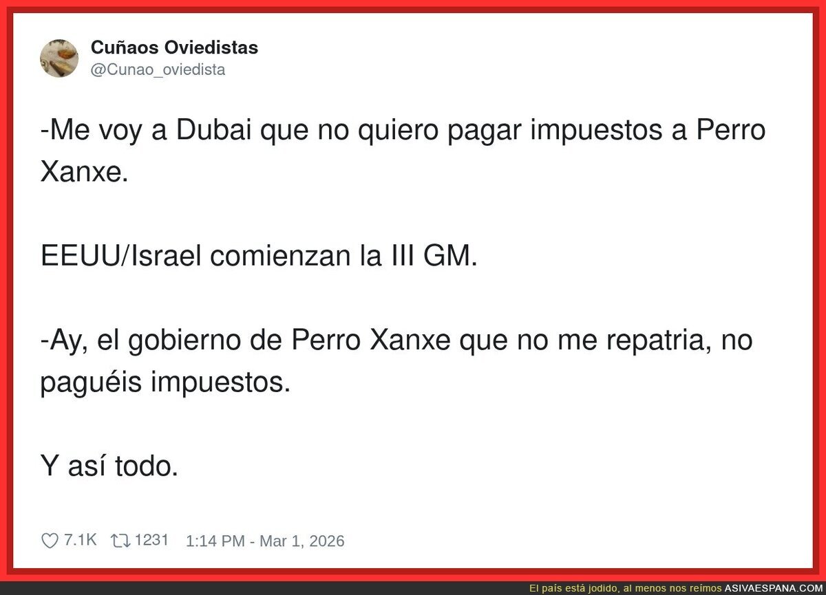 Expat por impuestos, patriota cuando toca que me rescaten con tus impuestos