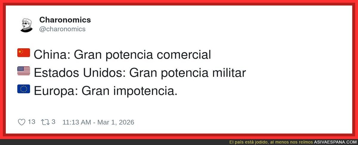 Europa: mucha bandera, cero bater&iacute;a