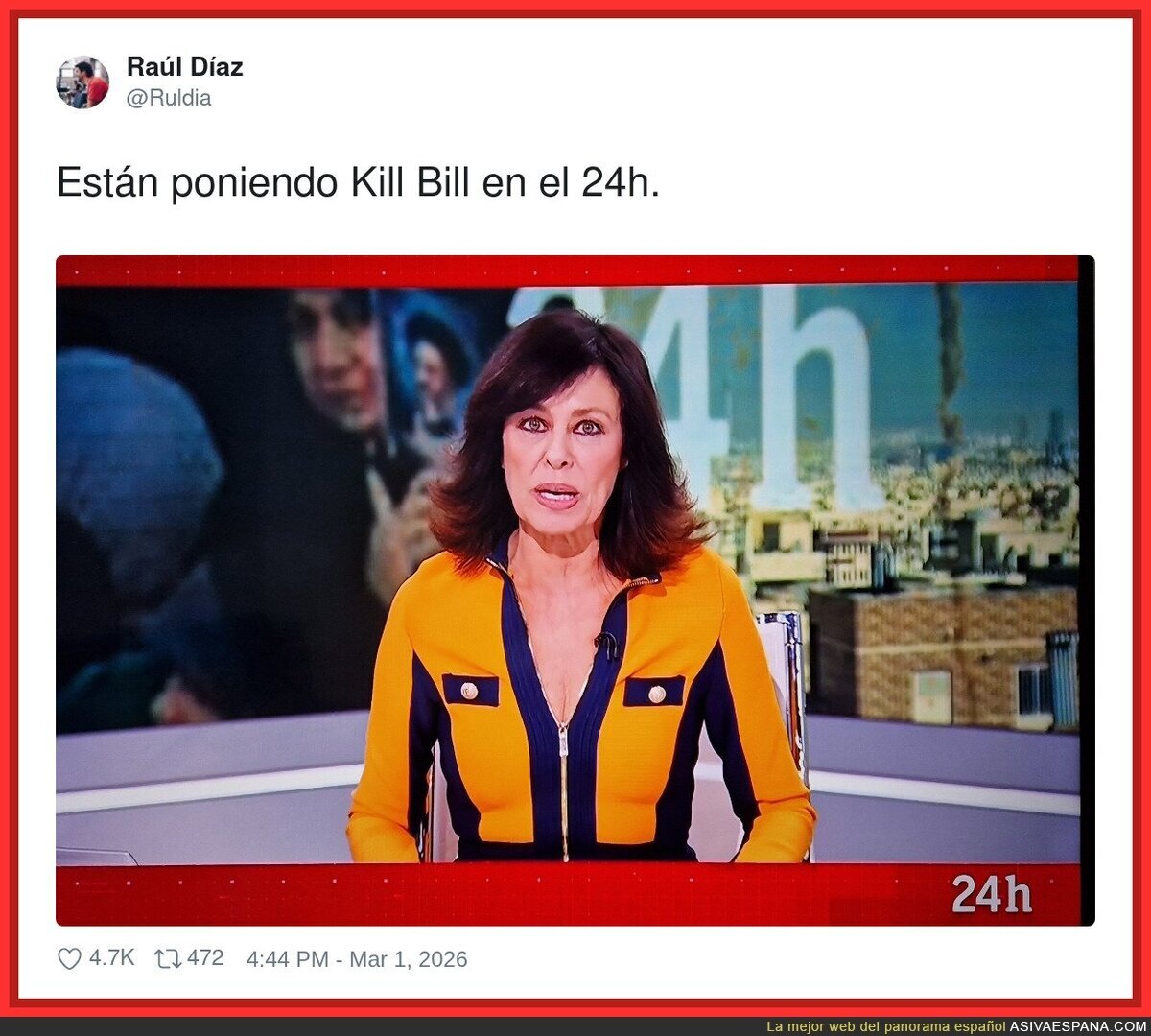 El telediario cuando se cree Uma Thurman