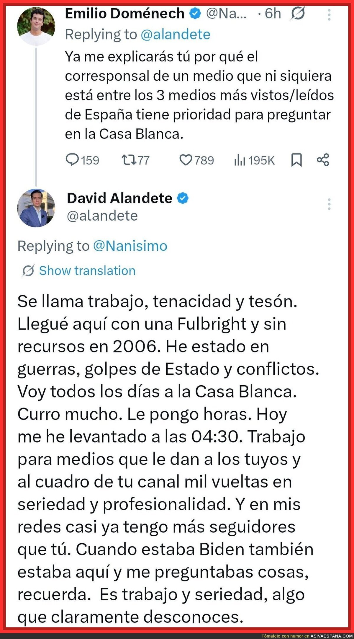 Emilio se ha tragado un zasca de los de &eacute;poca, por bocachancla