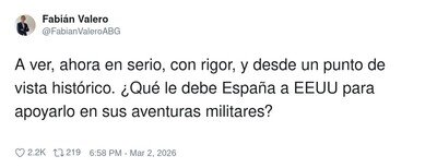 Espa&ntilde;a apoyando guerras ajenas como si le debiera a EEUU el Netflix