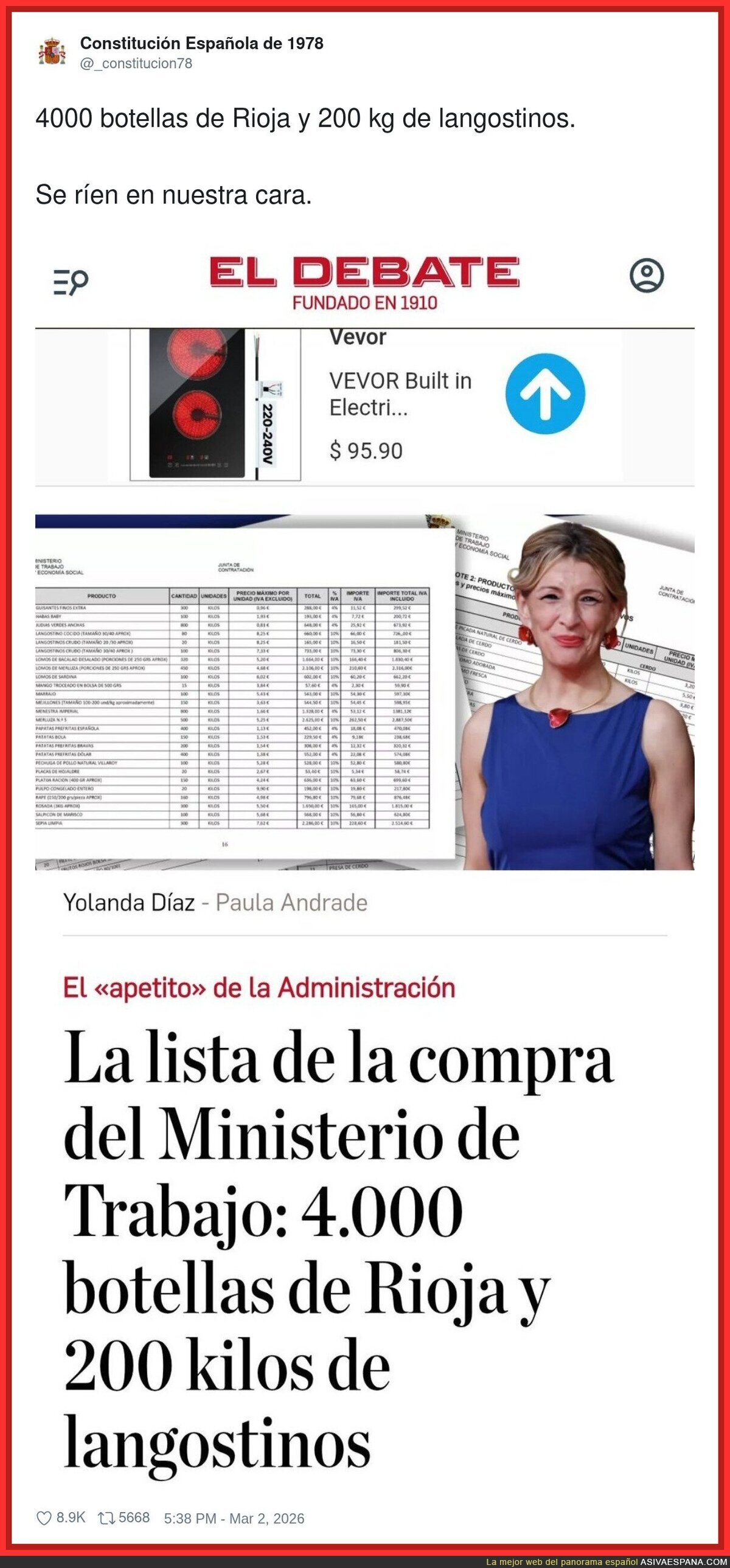 Si ves que no llegan las ayudas&hellip; es que est&aacute;n maridando con Rioja y langostinos