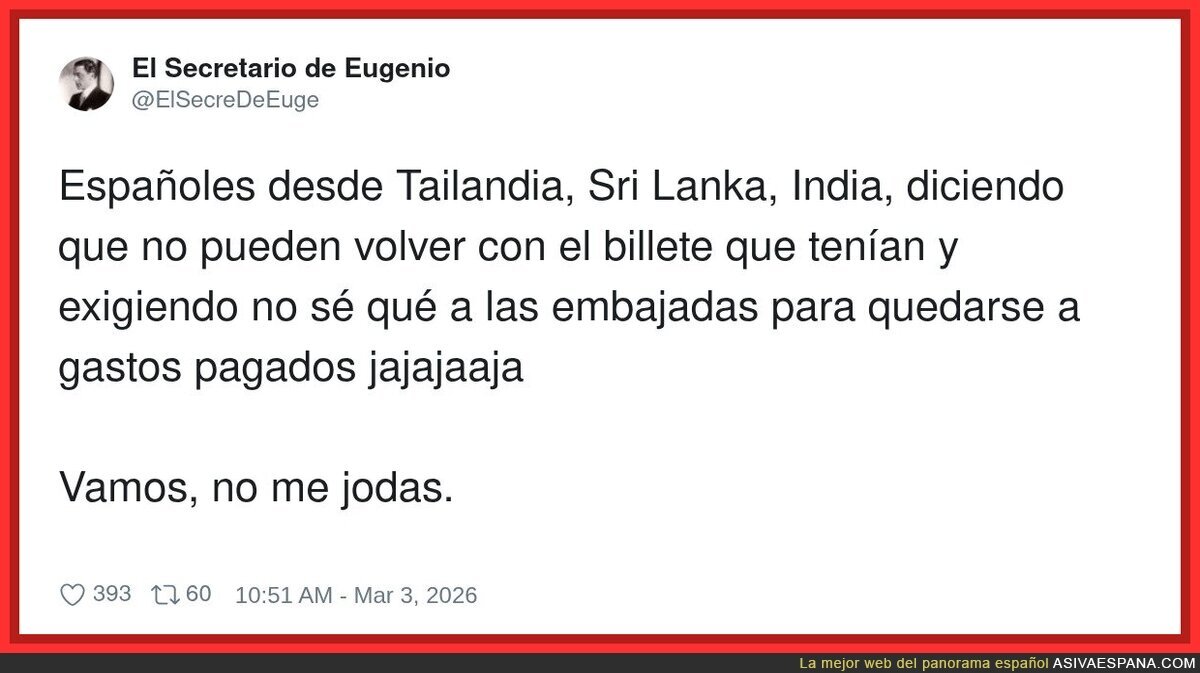Me fui con un Ryanair de ida y ahora quiero un Iberia de vuelta y hotel&hellip; pero pagado por el Estado, claro