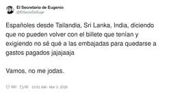 Me fui con un Ryanair de ida y ahora quiero un Iberia de vuelta y hotel&hellip; pero pagado por el Estado, claro