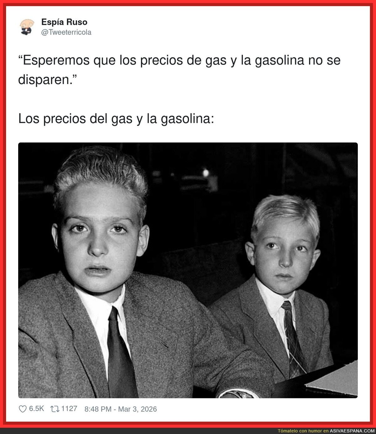 Los precios del gas y la gasolina: "No te preocupes, que solo era un calentamiento."