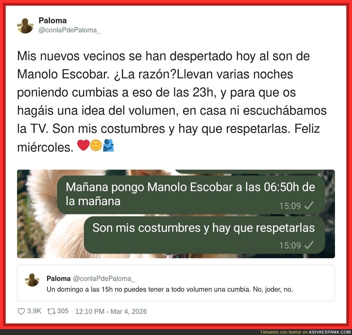 Si t&uacute; pones cumbia a las 23:00, yo pongo Manolo Escobar a las 6:50: aqu&iacute; se negocia en decibelios