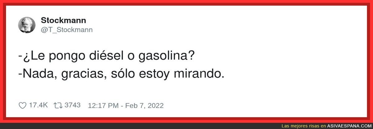 Yo en la gasolinera con el dep&oacute;sito en reserva: &ldquo;Nada, gracias, solo estoy mirando.&rdquo;