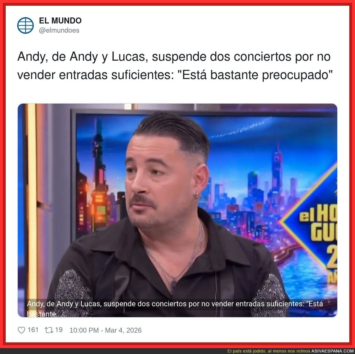 No es que cancele el concierto, es que el p&uacute;blico le ha hecho ghosting