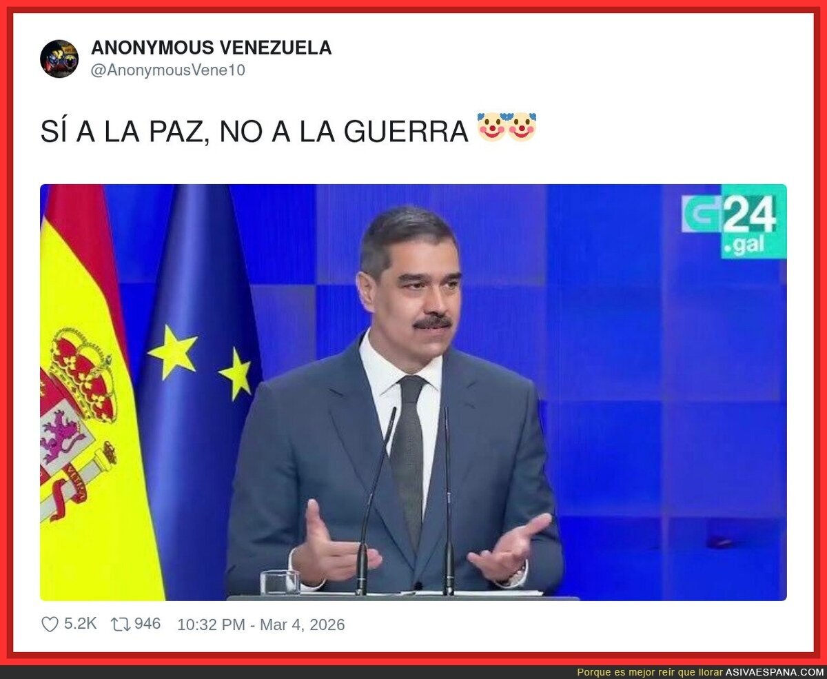 S&iacute; a la paz&hellip; pero por si acaso, voy calentando el discurso