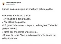 Yo haciendo 20 km por ahorrar 3&euro; en gasolina para luego gast&aacute;rmelos en una tonter&iacute;a en Amazon