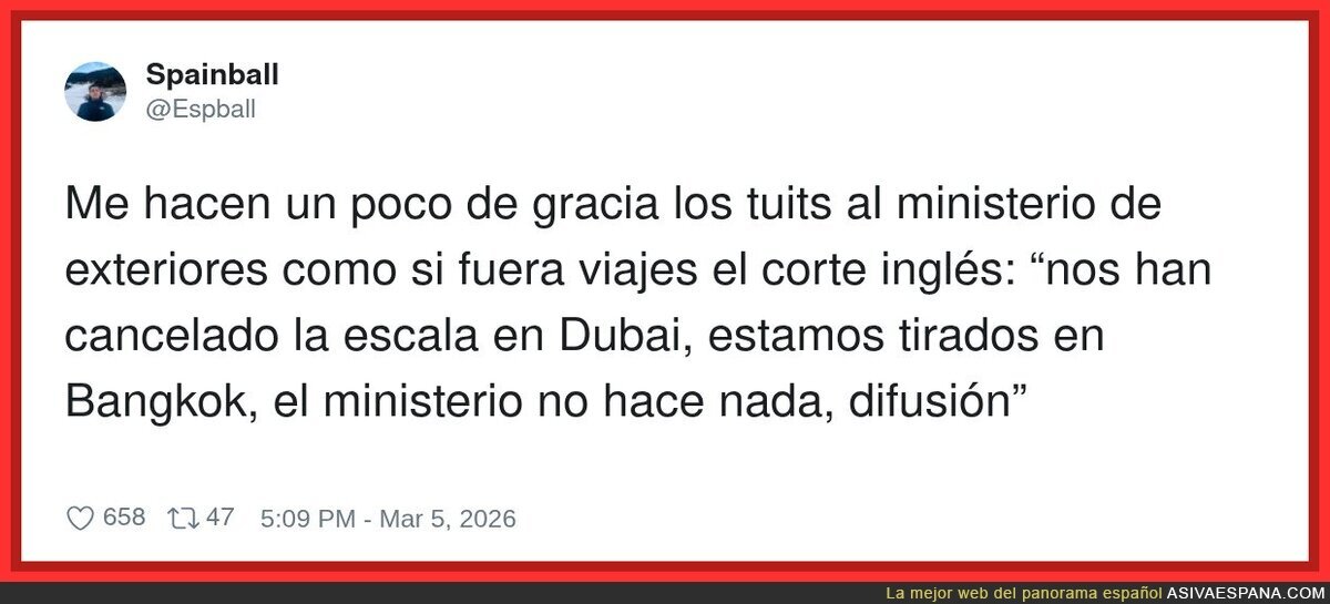&ldquo;Estamos varados en Bangkok&rdquo; = se nos ha roto el chiringuito del postureo y queremos que la embajada se moje