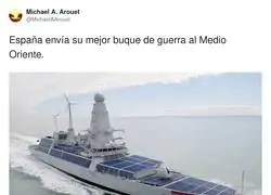 Buque de guerra con el arco&iacute;ris activado