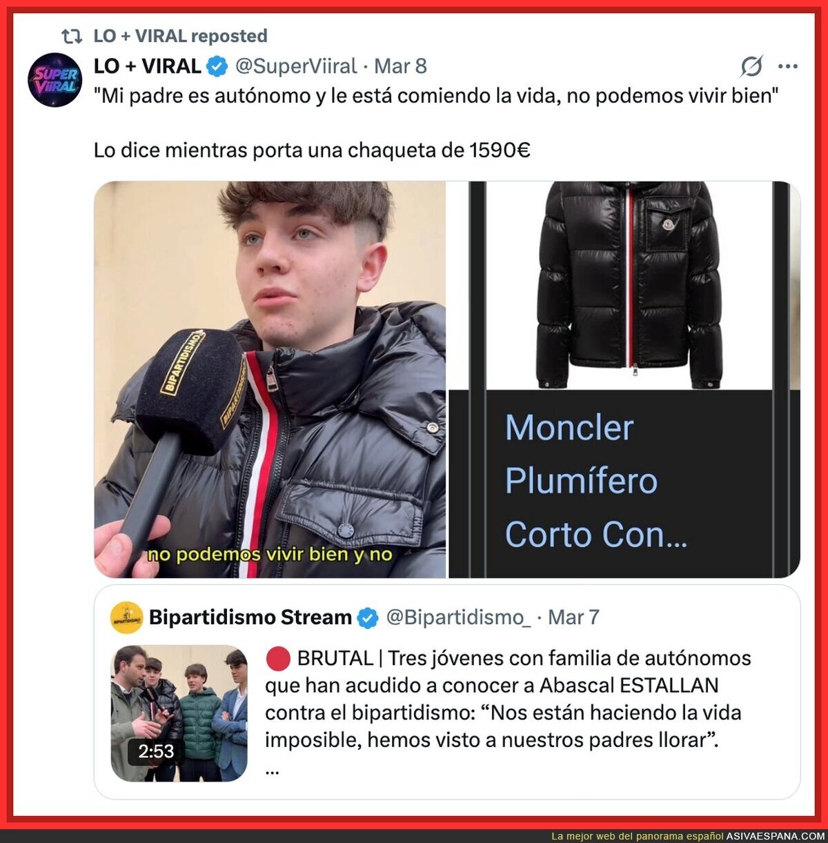 No podemos vivir bien, pero el plumas s&iacute;