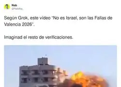Grok viendo una explosi&oacute;n: "tranqui, es una masclet&agrave; con explosiones controladas"