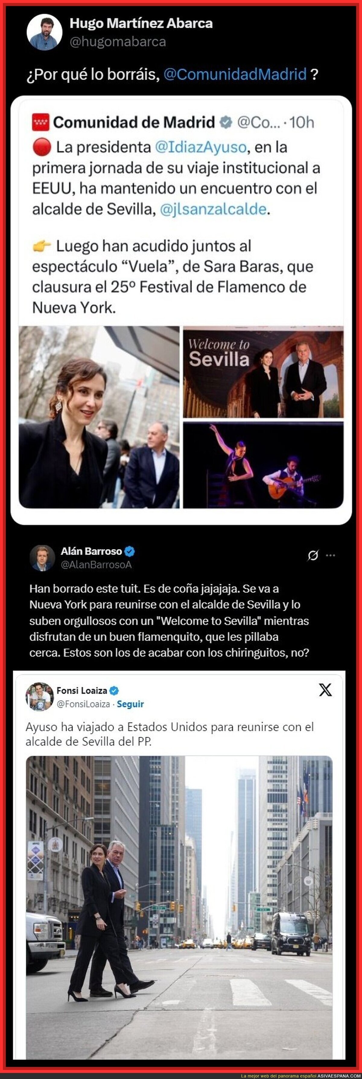 IDA viaja a EEUU y se re&uacute;ne con el Alcalde de Sevilla. Todo bien, los madrile&ntilde;os pagan