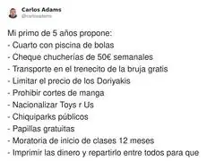 Mi primo de 5 a&ntilde;os entendiendo la econom&iacute;a mejor que medio Congreso