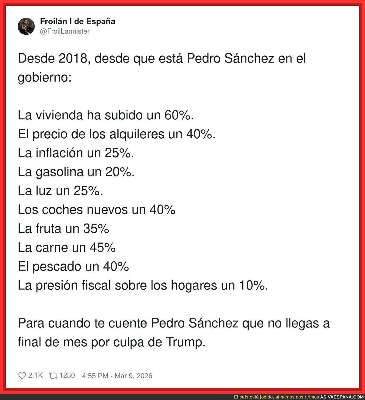 Todo sube menos mi sueldo, que debe de estar en modo avi&oacute;n desde 2018