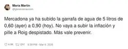 Mercadona subiendo el agua: ya ni la sed es low cost