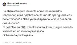 Los mercados: &ldquo;la guerra ha terminado&rdquo; ? // el petr&oacute;leo: &ldquo;mis cojones 80$&rdquo;