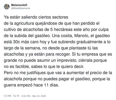 La guerra empez&oacute; hace 11 d&iacute;as, pero tu excusa lleva en el tractor desde 2003