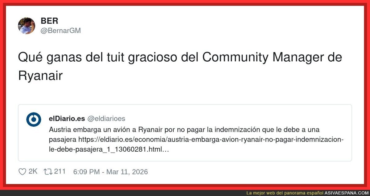 Cuando la cosa se pone seria, RyanAir no hace bromitas