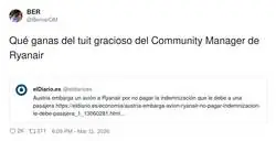 Cuando la cosa se pone seria, RyanAir no hace bromitas