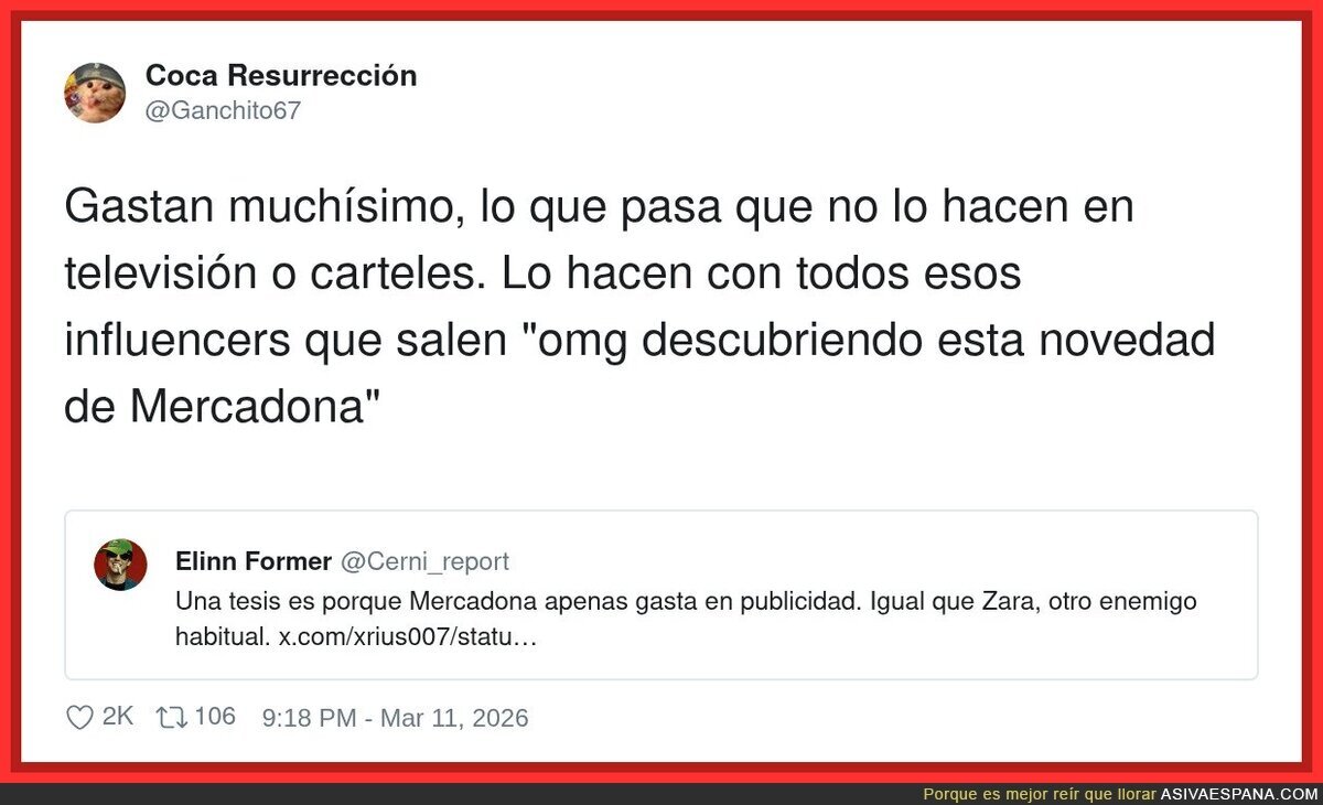Mercadona no hace publicidad: la publicidad hace Mercadona con influencers "descubriendo" el hummus