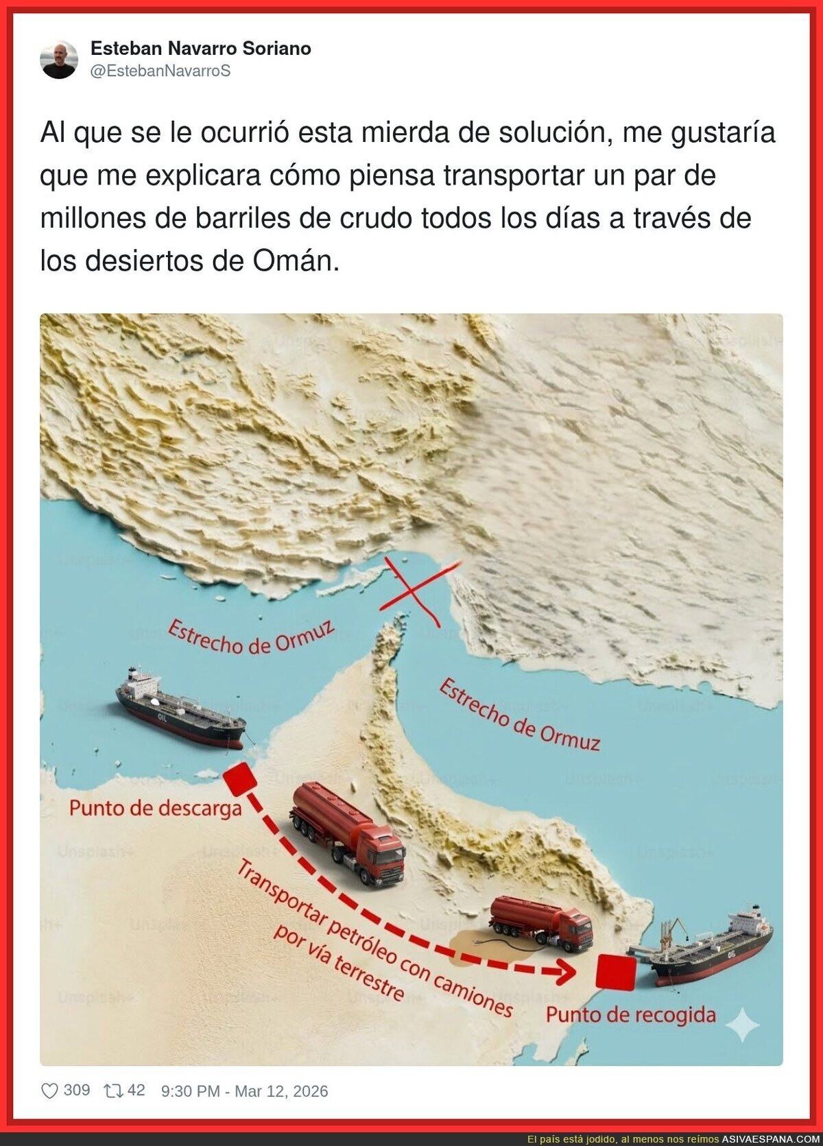 Claro, y de paso llevamos el crudo en tuppers, &iquest;no?