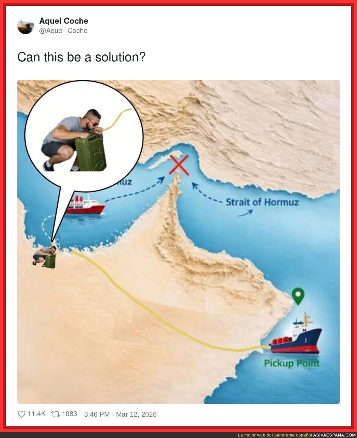 Geopol&iacute;tica del siglo XXI: si no pasa el barco, chupamos el gasoil con una manguera y ya