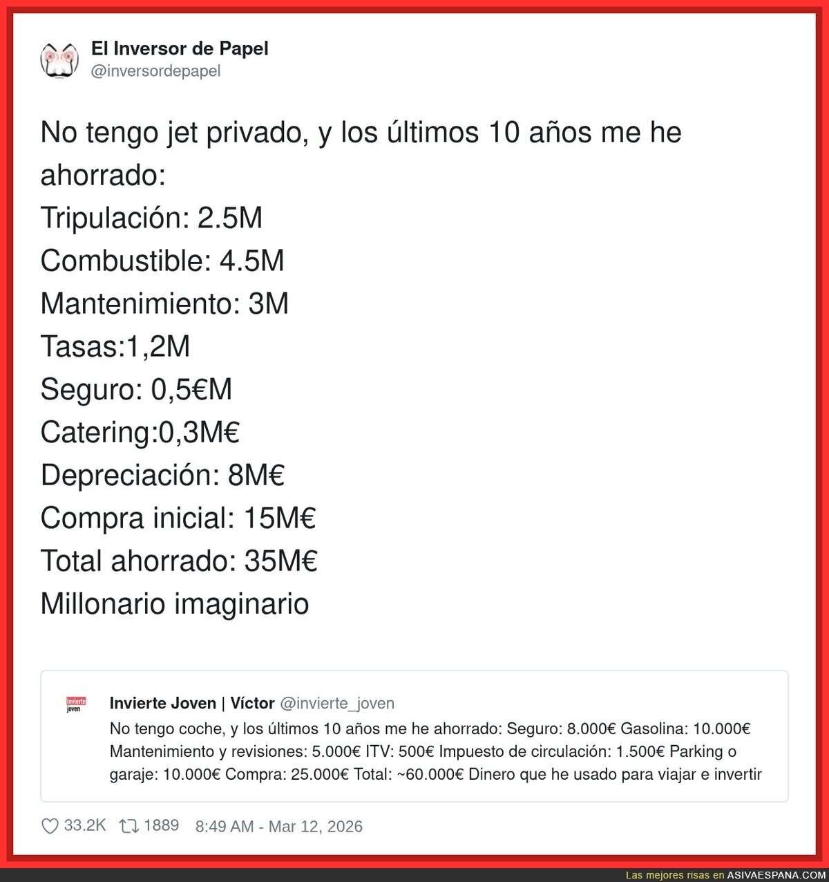 Brutal el ahorro, a ver si me explicas c&oacute;mo lo haces