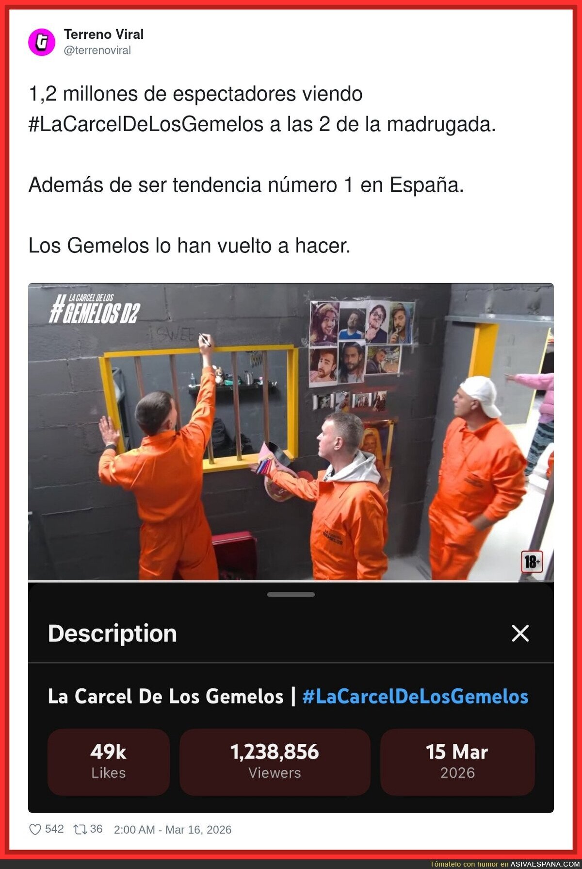 A las 2 de la ma&ntilde;ana: la &uacute;nica c&aacute;rcel donde entramos voluntariamente 1,2 millones