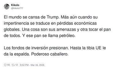 Hasta la UE se pone seria cuando le tocas la gasolina: milagro