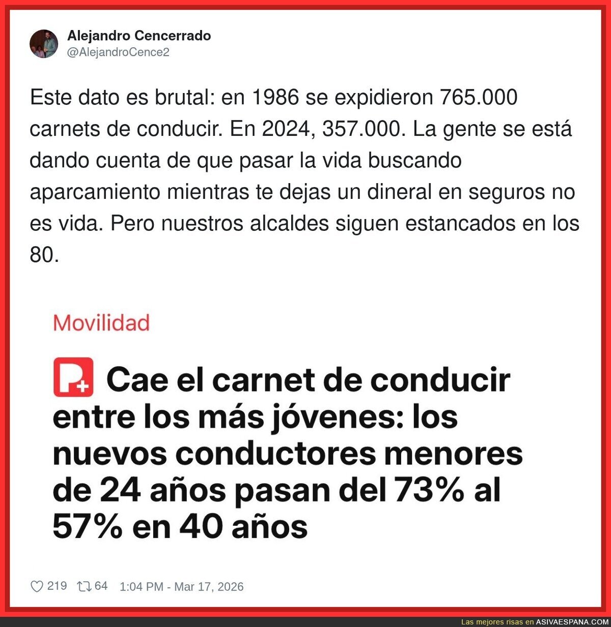 Antes el carn&eacute; era libertad; ahora es un capricho car&iacute;simo para aparcar en modo experto