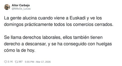 El domingo en Euskadi es dif&iacute;cil encontrar algo abierto