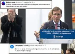 La paloma le deja a Almeida un claro mensaje