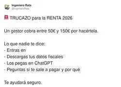 Yo pasando mis datos fiscales por ChatGPT: Hacienda, si lees esto es por ciencia